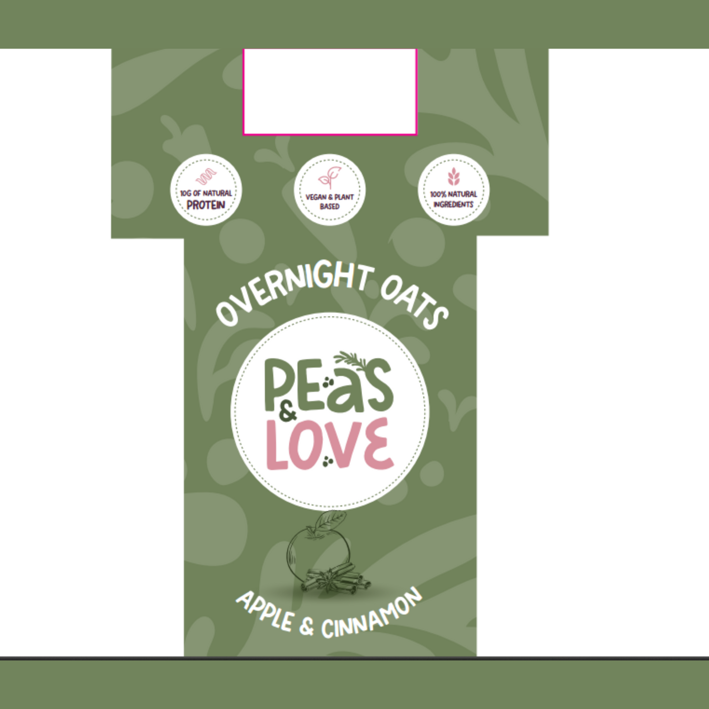 Apple and Cinnamon | Overnight Oats | Grab & Go | Ready to Eat - Peas and Love