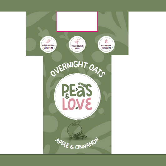 Apple and Cinnamon | Overnight Oats | Grab & Go | Ready to Eat - Peas and Love