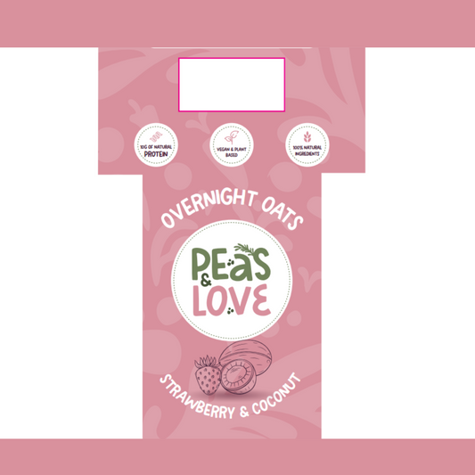 Strawberry and Coconut Overnight Oats - Peas and Love