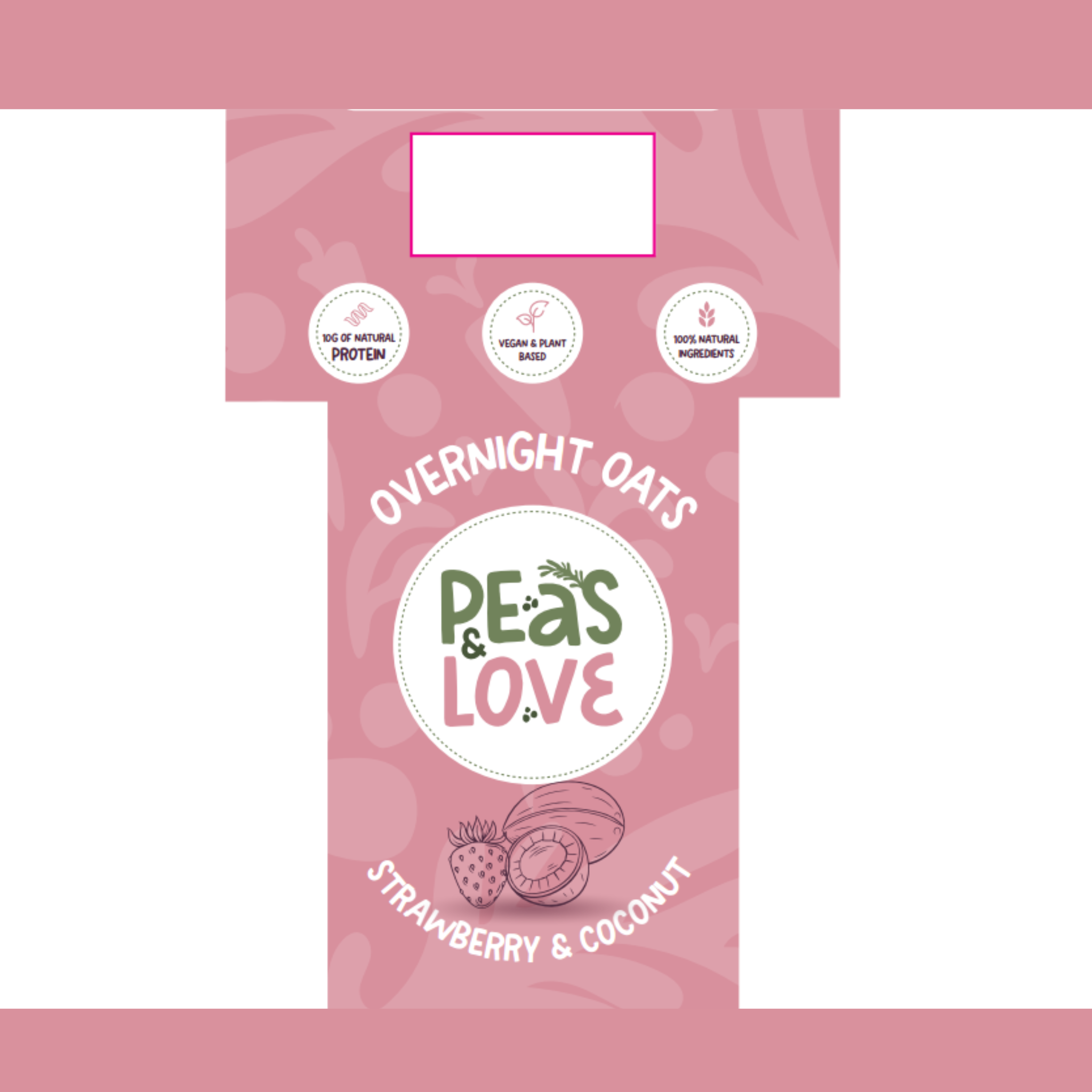 Strawberry and Coconut Overnight Oats - Peas and Love